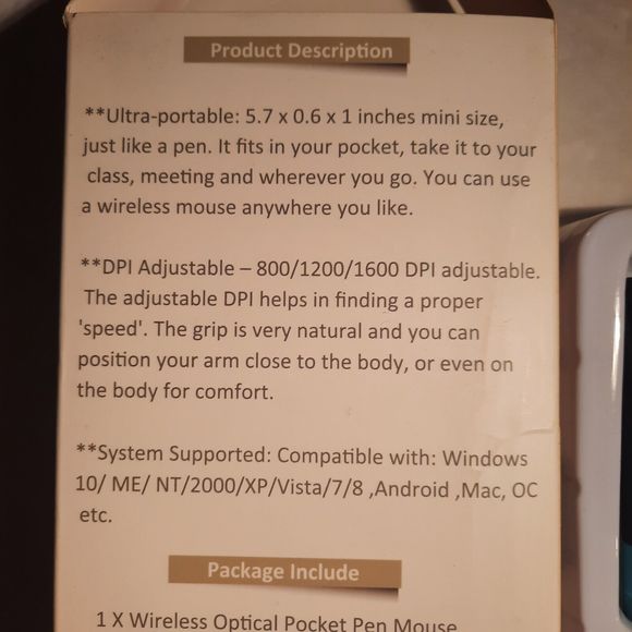 Wireless Optical Pocket Pen Mouse - Ergonomic Design, Adjustable DPI, Portable - Picture 7 of 9